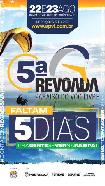 FALTAM 5 DIAS PARA REVOADA 2026!!
Tá chegando o dia, daqui a pouco a gente se encontra na rampa.
Let's fly baby!
#voolivre #revoadaparaisodovoolivre #paraísodovoolivre #parapente